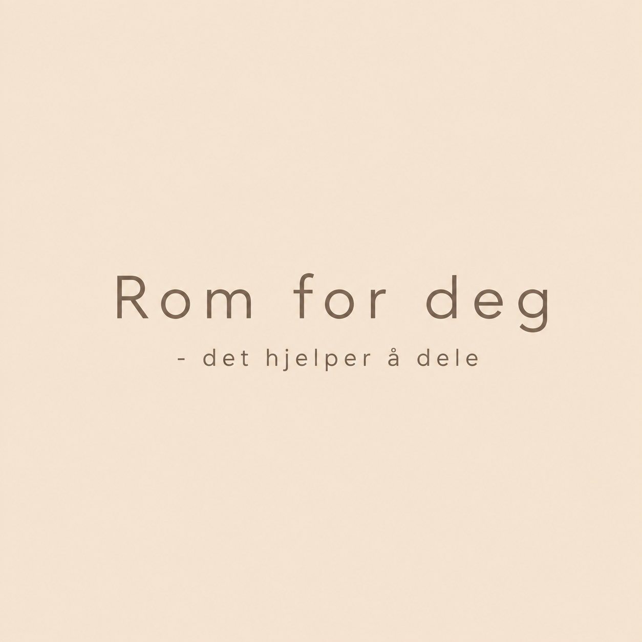 Rom for deg – det hjelper å dele